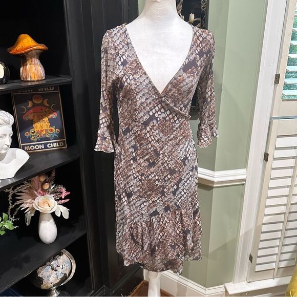 Anthropologies Weston Wear Snakeskin Print Wrap Dress – Size M - Picture 1 of 8